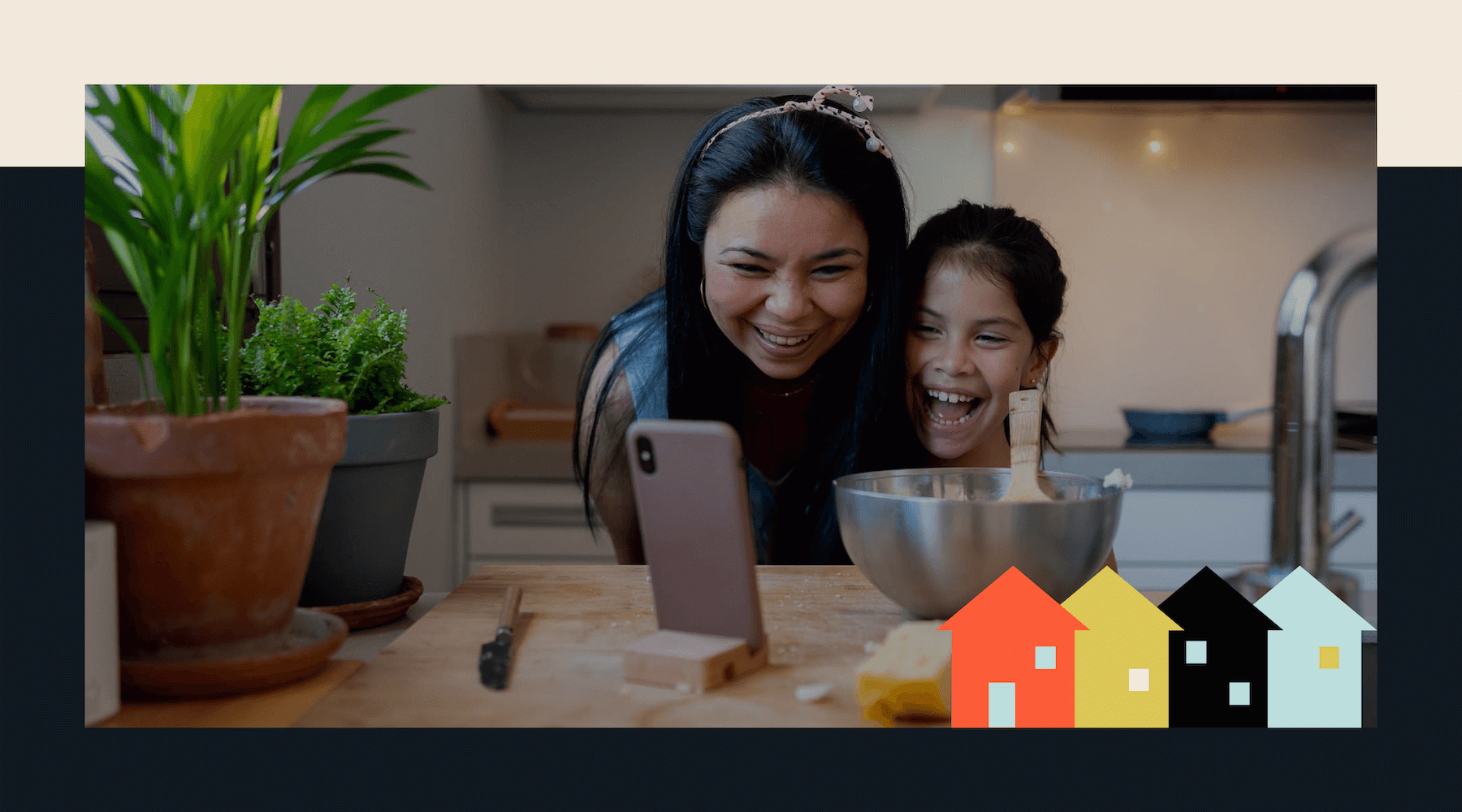 a family cooking